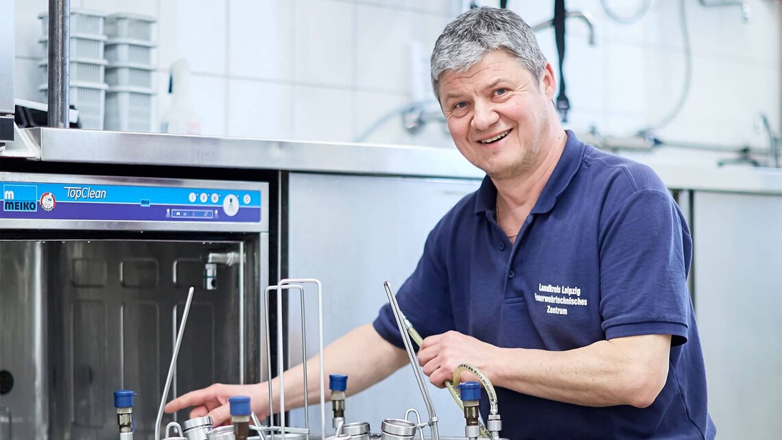 Limpieza sencilla protección respiratoria Cuerpo de bomberos de Leipzig limpieza