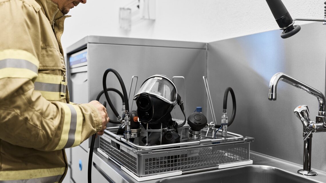 Druckbeaufschlagung im TopClean M Reinigungs- und Desinfektionsgerät