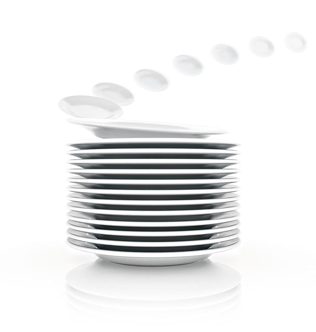 Service stack of plates