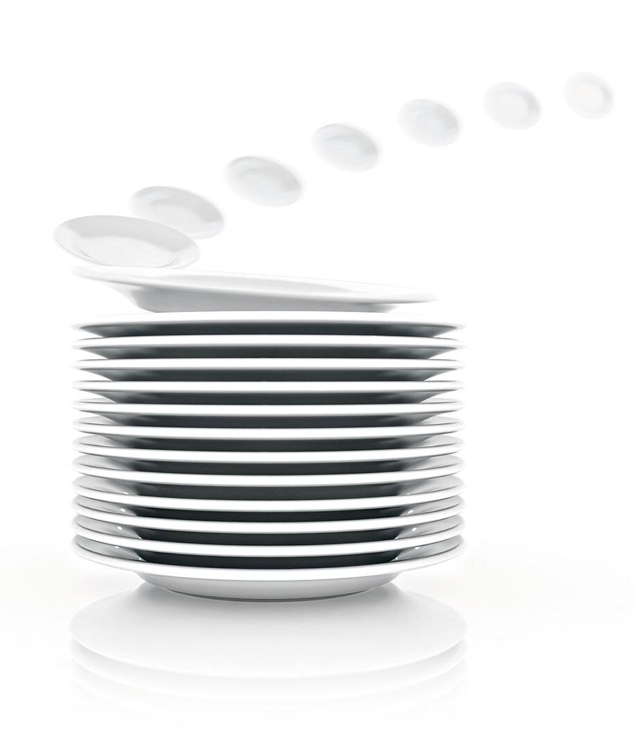 Service stack of plates