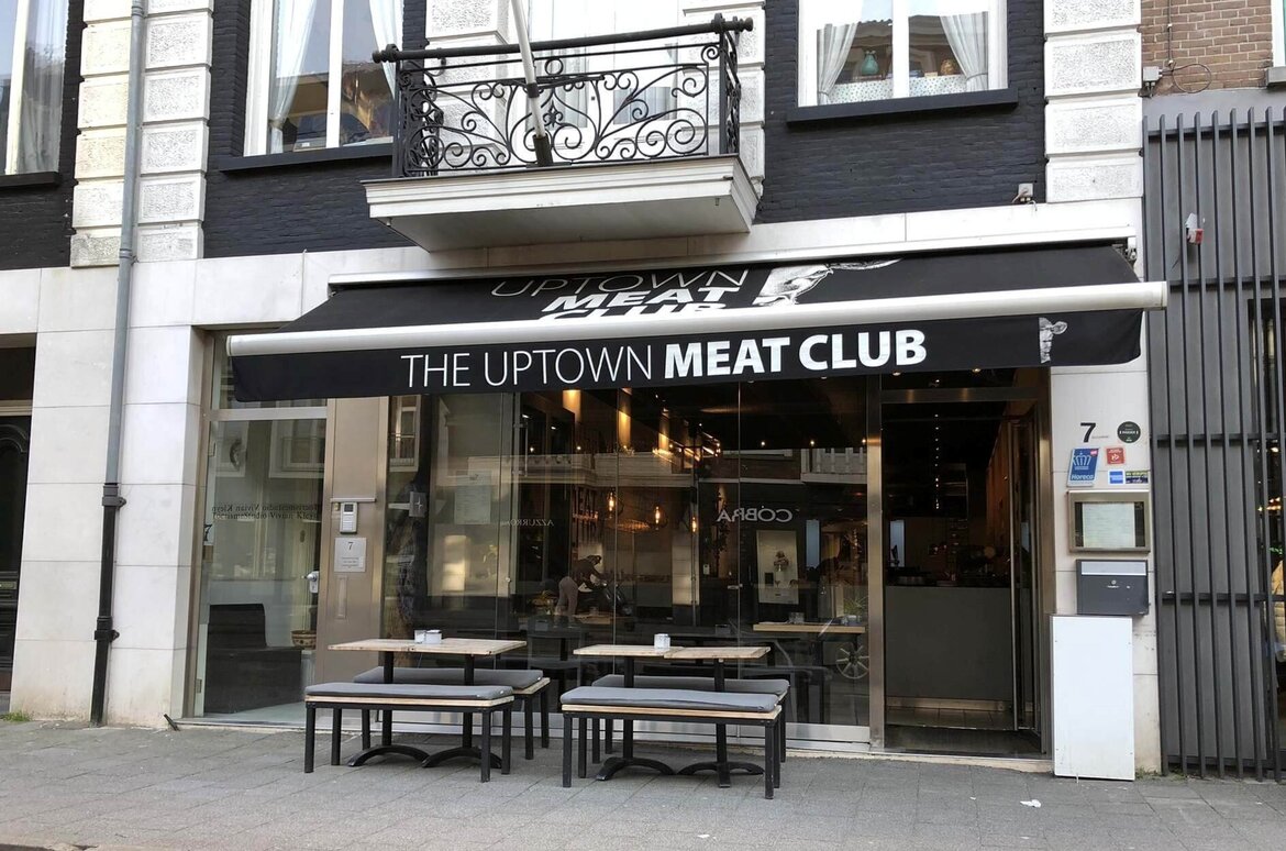 The Uptown Meatclub on Van Baerlestraat in Amsterdam Meat restaurant The Uptown Meatclub in Amsterdam's museum quarter