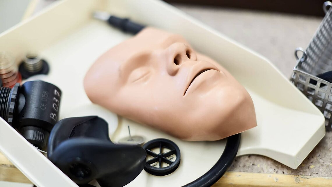 Cuerpo de bomberos de Leipzig máscaras de protección respiratoria Limpieza de máscaras