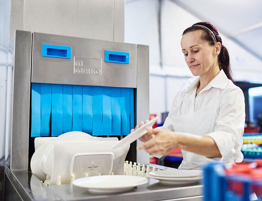 MEIKO commercial dishwashers are ergonomically designed to make dishwashing effortless. Reduced effort required in dishwashing