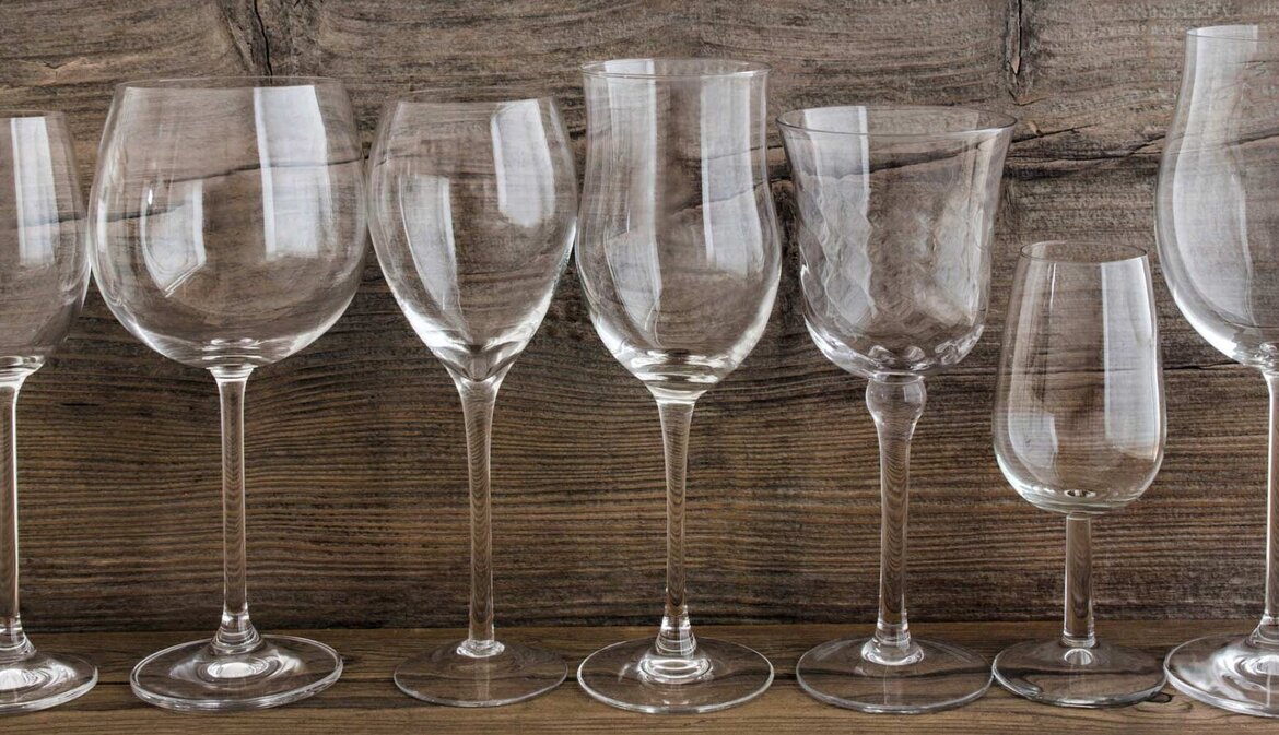 An assortment of wine glasses. An assortment of wine glasses.