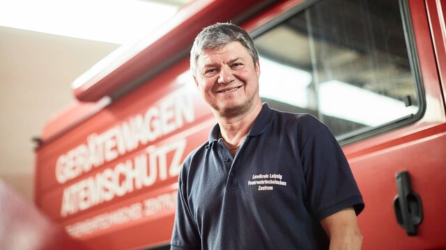 Ademhalingsuitrusting van de brandweer van Leipzig Reiniging bij de brandweer van Leipzig