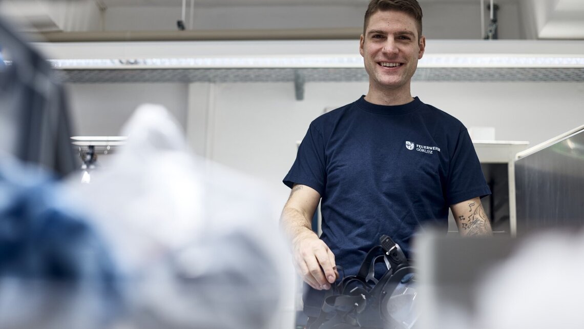 Daniel in the SCBA workshop