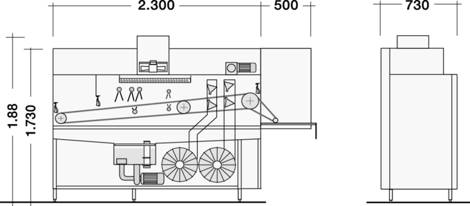 BTA 240 dimensions Tray washer dimensions