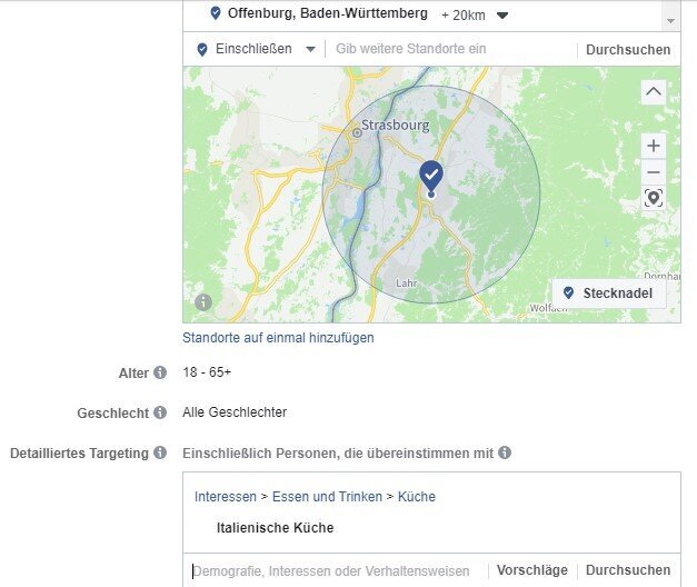 4) Zielgruppe eingrenzen FB Ads erstellen - viertens Zielgruppe eingrenzen