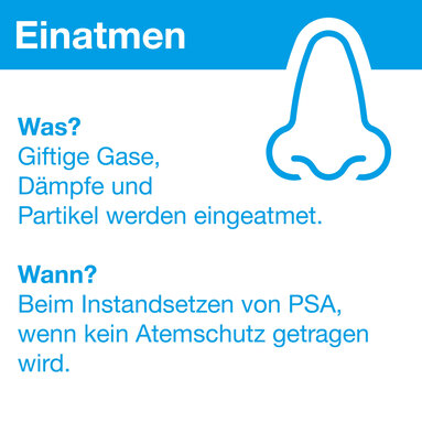 Giftige Gase, Dämpfe und Partikel werden eingeatmet. Giftige Gase, Dämpfe und Partikel werden eingeatmet.